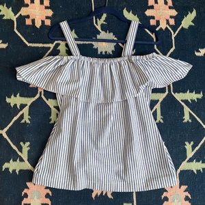 J. Crew Ruffle Striped Blouse